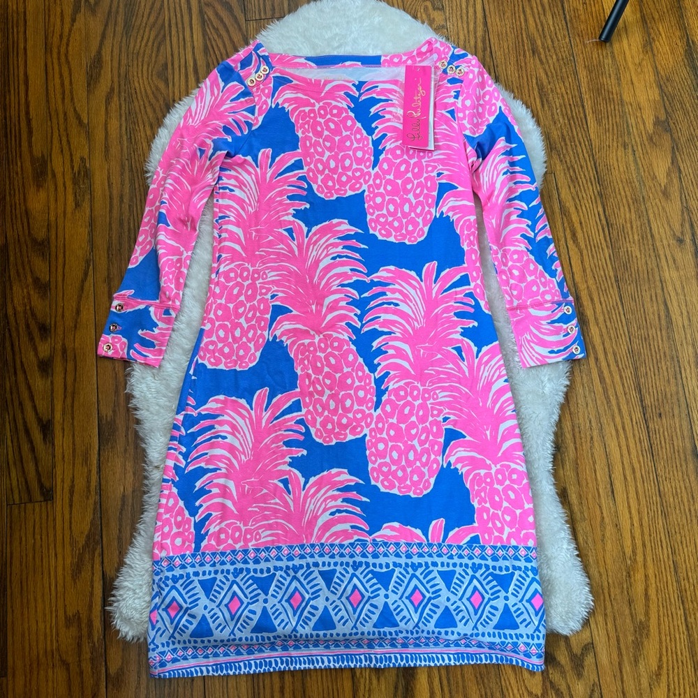NWT Lilly Pulitzer UPF50+ Tropical Pineapple Summer Resort Dress Sz XXS - Picture 4 of 13